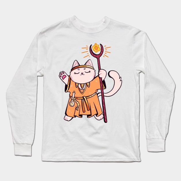 DnD Cats - Cleric Long Sleeve T-Shirt by nomsikka